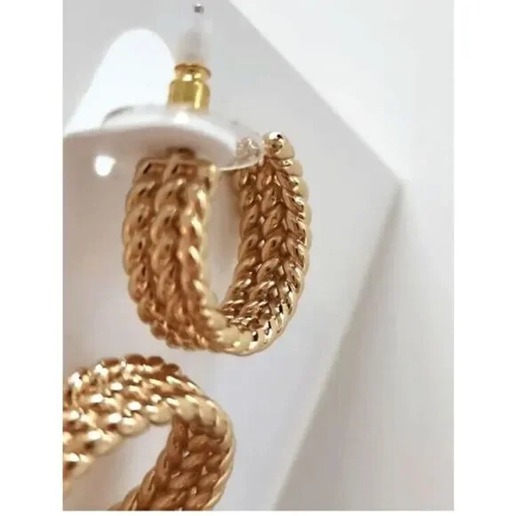 Charter Club NWT Gold Twist Hoop Earrings $35+ - Picture 5 of 5